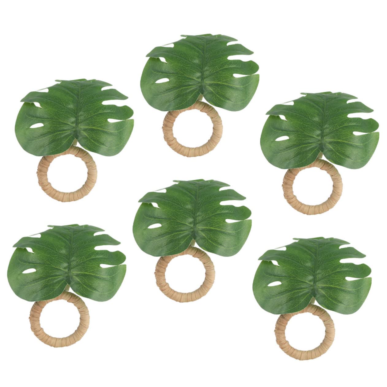 COLLBATH 4 Set Portatovaglioli Foglia Di Monstera Portatovaglioli Natalizi Conchiglia Parà Portatovaglioli Realistici Decorazione Per Tovaglioli Anello Di Tovagliolo Dell'hotel Pp 6 Pezzi*4