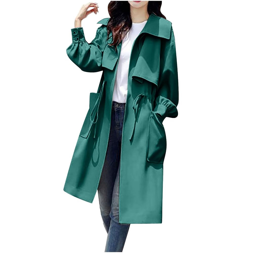 ジャケット・アウター argue essential over trench coat Xingfenly Trench Coats Autumn Men Long Jacket Streetwear