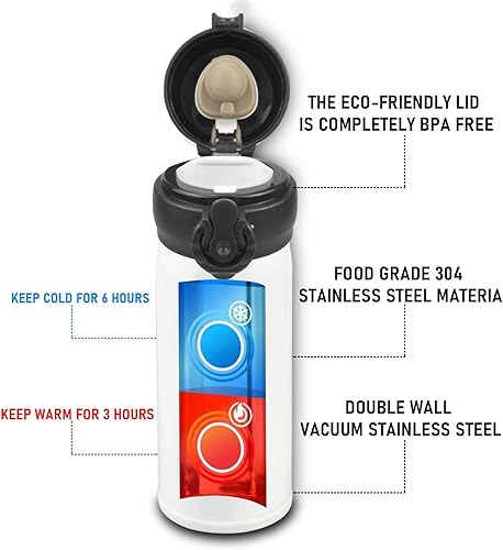 Miniatura 3 de AiHeart Botella de agua de sublimación para niños, 10 onzas, acero inoxidable en blanco para niños, botella de agua deportiva aislada al vacío de