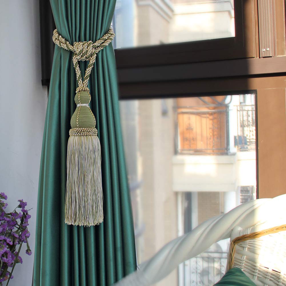 Alzapaños de cortina verdes hechos a mano de lujo para decoración del hogar y la oficina