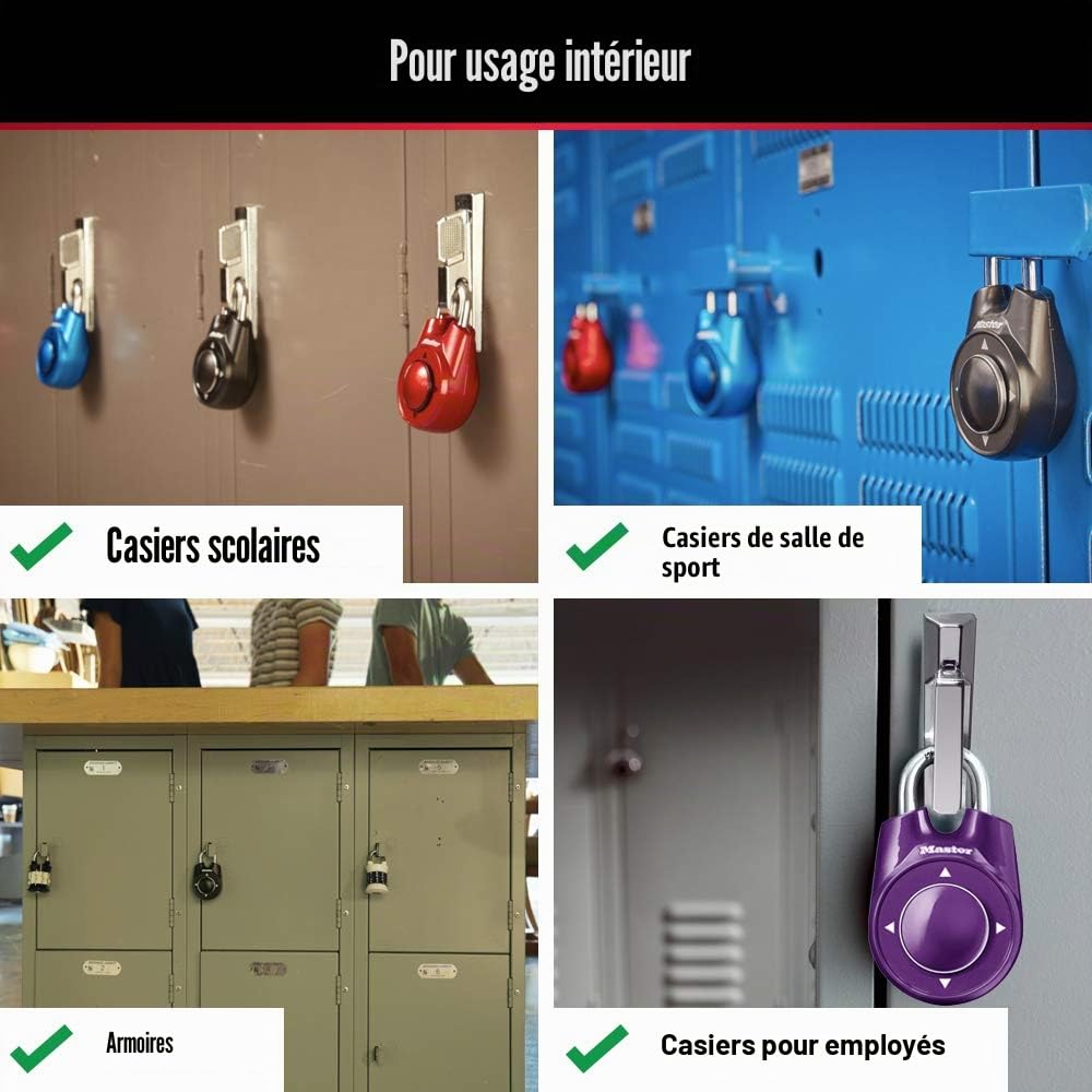 Master Lock 1500iD Locker Lock Set Your Own Cadenas à combinaison directionnelle Bleu