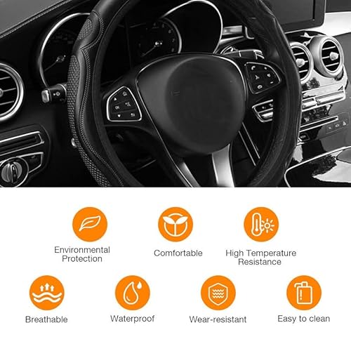 For 2000-2015 Nissan Xterra. 15 Inch Car Stering Wheel Cover Pvc Leather Breathable, Anti-Slip, Odor Free, Black. Suitable For 37-38Cm Diameter Steering Wheel. #TOP4