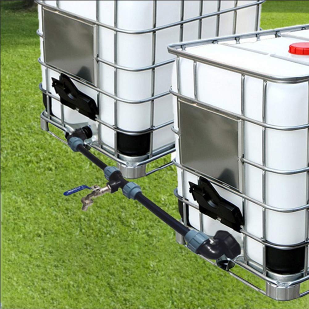 Zestaw złączy do zbiornika podwójny adapter do zbiornika z 34-calowym kranem ogrodowym DN50 (75 mm) złączki do zaworu kontenerowego dla wydajnego odpływu wody