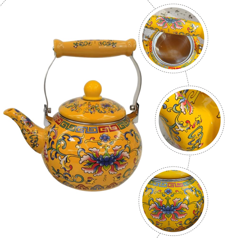 Healeved Floral Enamel Tea Kettle - 2.2L, Induction Compatible -6 Healeved Floral Enamel Tea Kettle - 2.2L, Induction Compatible -6