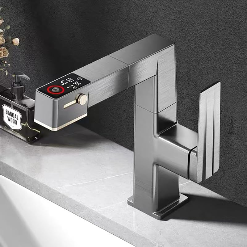 Robinet d'évier numérique à rotation 720° et jet ajustable - 2