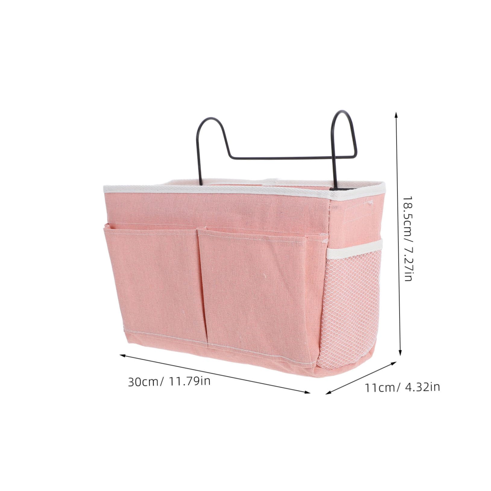 INOOMP Bedside Hanging Storage Bag Multi Functional Organizer for Dorm Bunk Beds Fabric Pocket for Books Phones Glasses Sundries Easy Installation Rustic Design Efficient Clutter