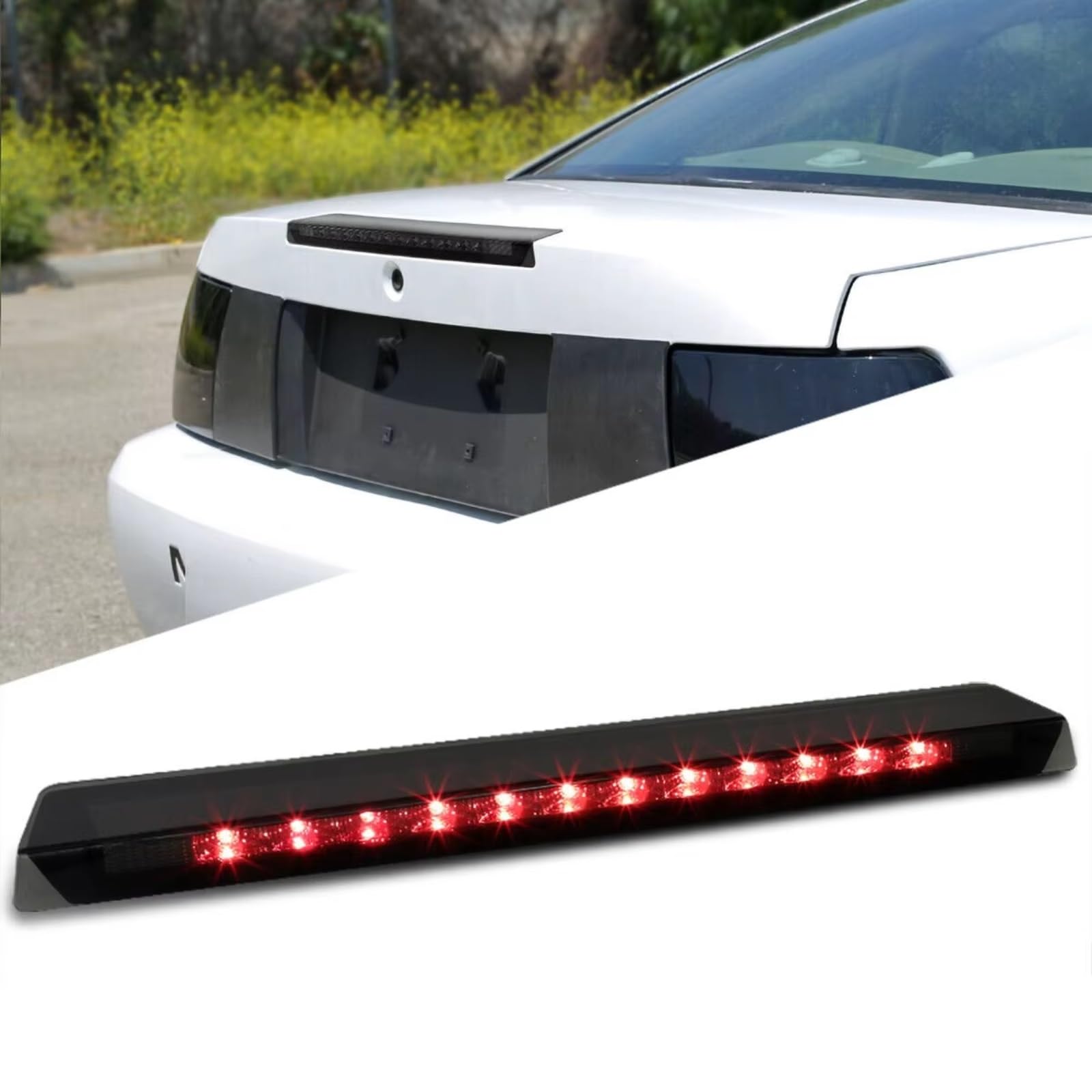 Compatibile con Ford per Mustang 1999 2000 2001 2002 2003 2004 OEM 1R3Z13A613AB ABS Luce Freno Alta Auto Rossa fumé Stop supplementare