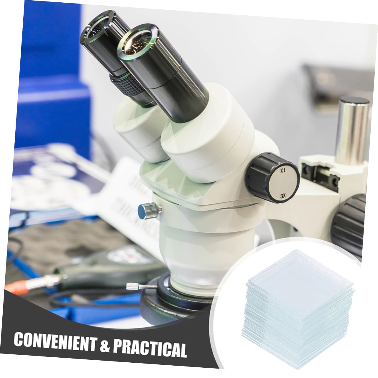 CHILDWEET 4sets Optical Microscope Glass Slips Cover Slips Lab Specimen Slides 500pcs*4