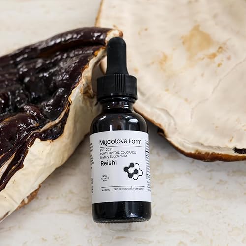 Miniatura 3 de Mycolove Farm Tintura orgánica de hongos Reishi y saúco, tintura de equilibrio natural y aumento, extracto corporal fructífero, certificado USDA