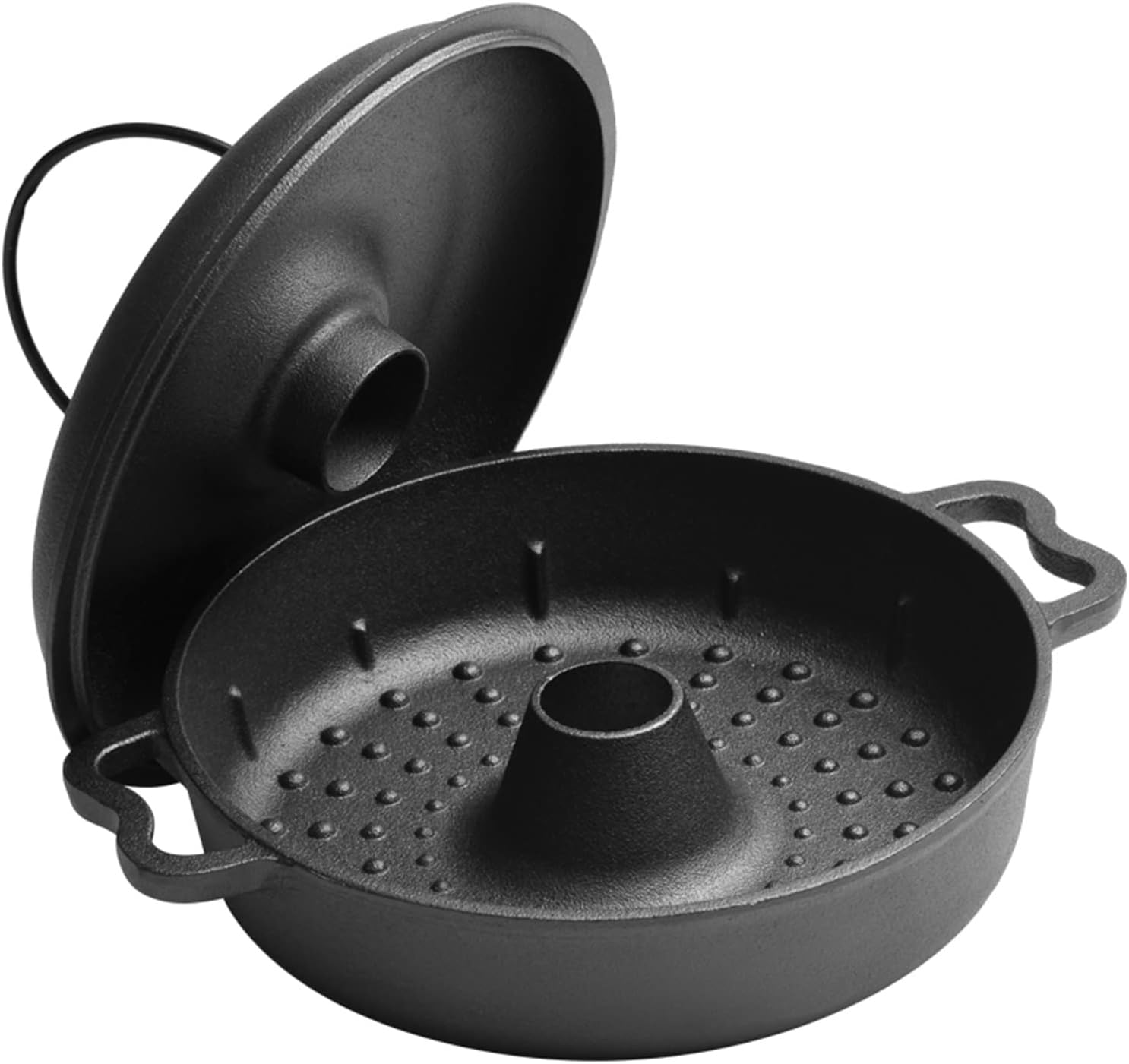 Thickened Cast Iron Pan, Large Heavy Duty Roasted Sweet Potato Pot with Lid + Dual Handle - A perfect way for baking (Size : 28cm) ()