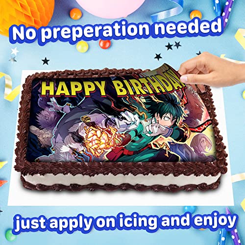 8.3 X 11.7 Inch Edible Square Cake Toppers – My Hero Academia Themed Birthday Party Collection Of Edible Cake Decorations #TOP3