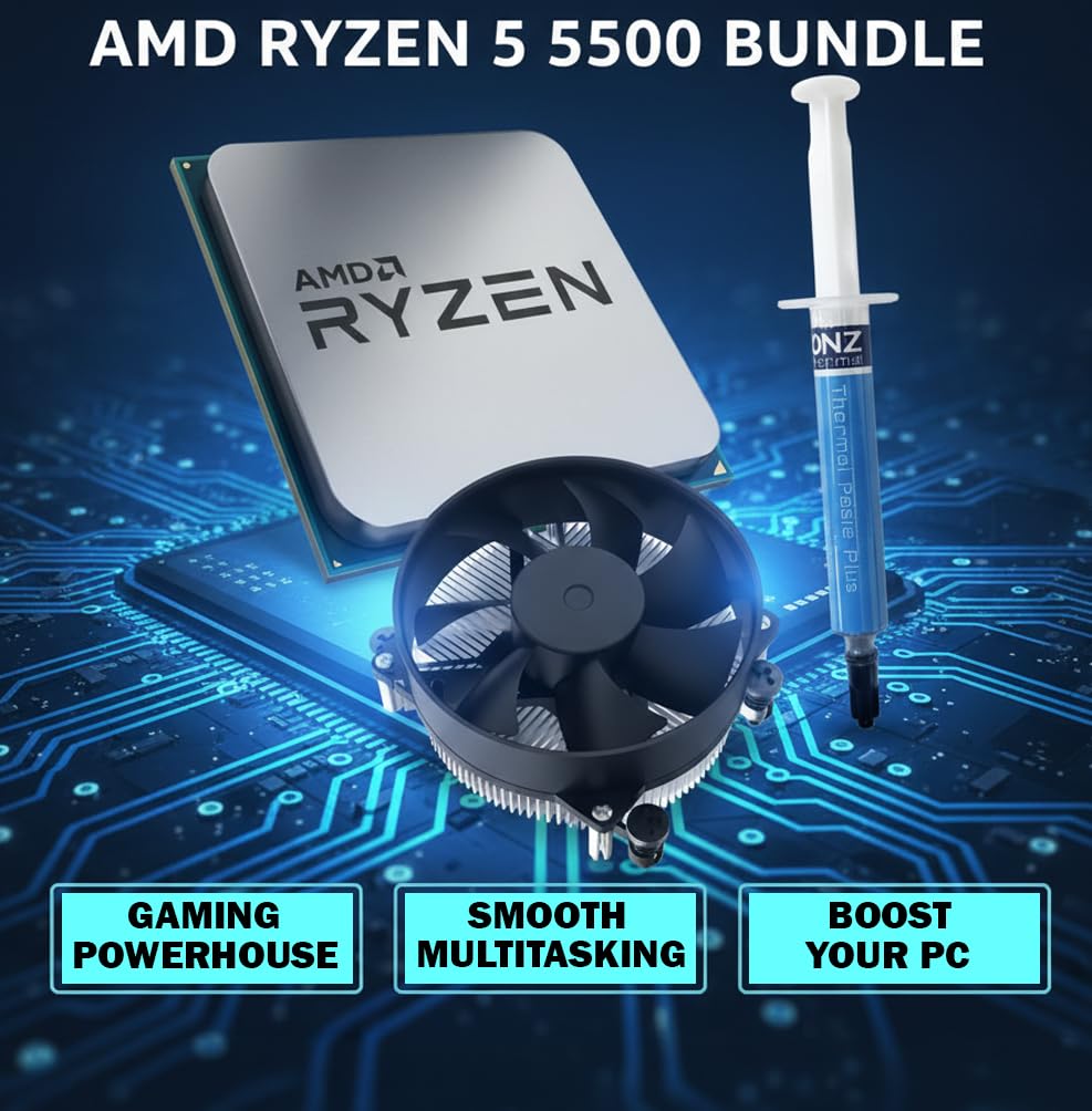 IONZ AMD Ryzen 5 5500 CPU Bundle (OEM Tray) | 6-Core AM4 Processor