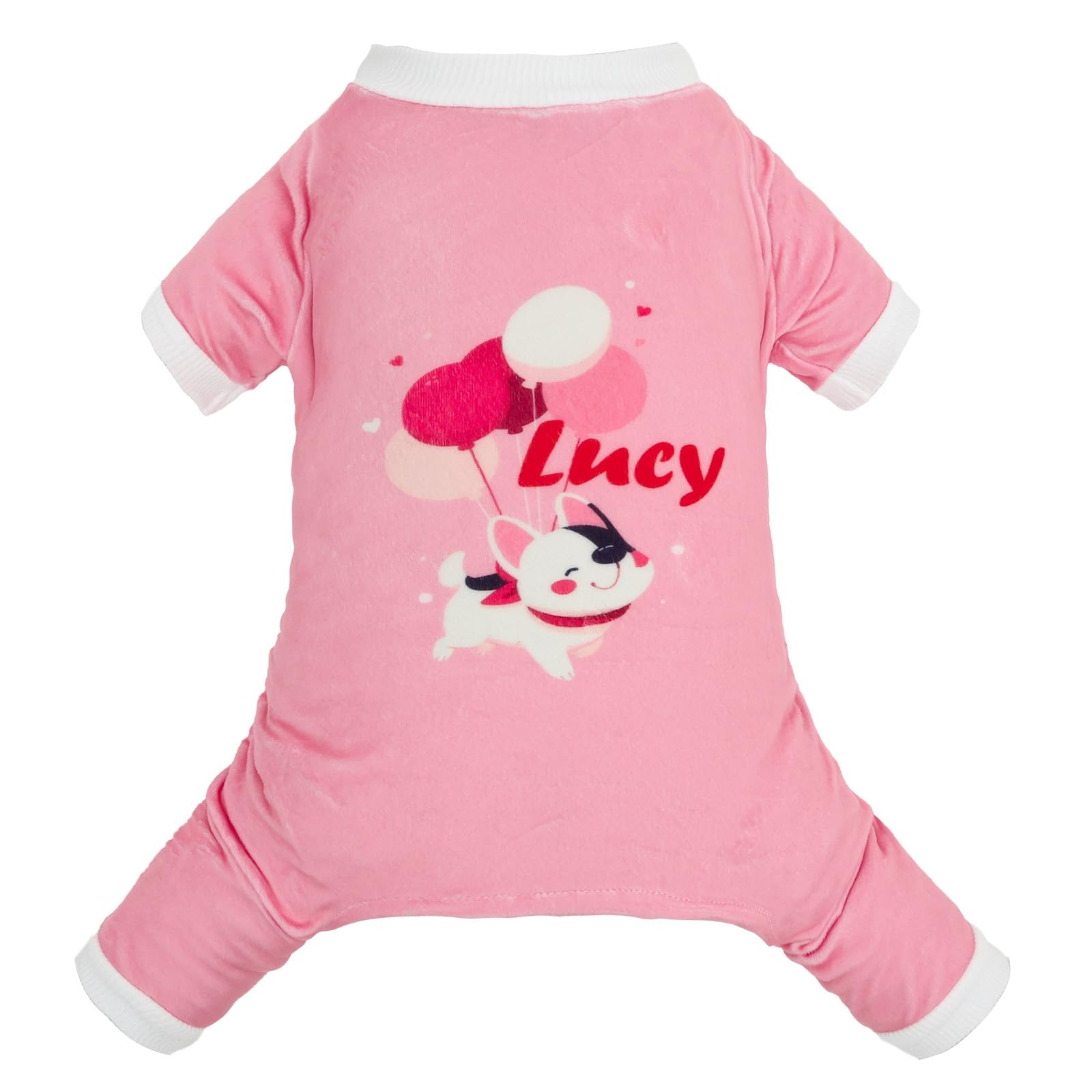 CuteBone Soft &amp; Stretchy Dog Pajamas Lucy - Cozy Pet Jammies Breathable Jumpsuit for Small Dogs - All-Season Comfy Outfit Easy-On Pullover Design - Keeps Pets Warm &amp; Comfortable P338L