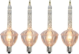 SUNSGNE 4 Pack Christmas Bubble Light Replacement Bulbs, Vintage Christmas Bubble Light Bulbs Night Light Bubble Bulbs for Christmas Decor, E12 Candelabra Base, Clear Bulb with Silver Glitter Liquid