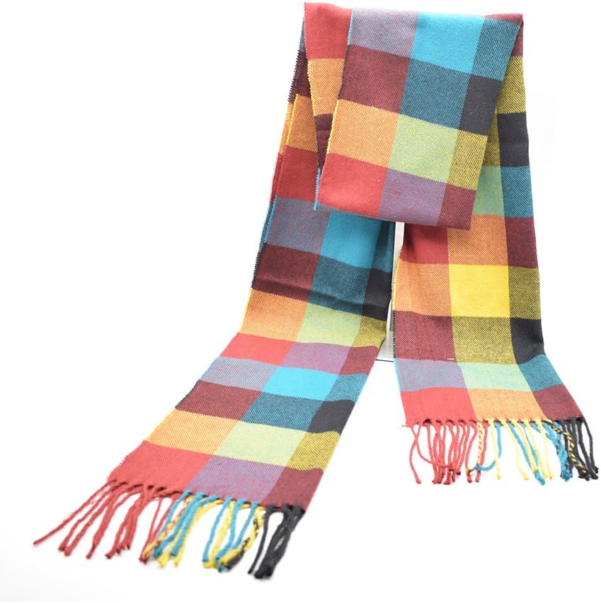 HI JANEWinter Fashion Soft Cashmere Check Print Scarf for Men Women