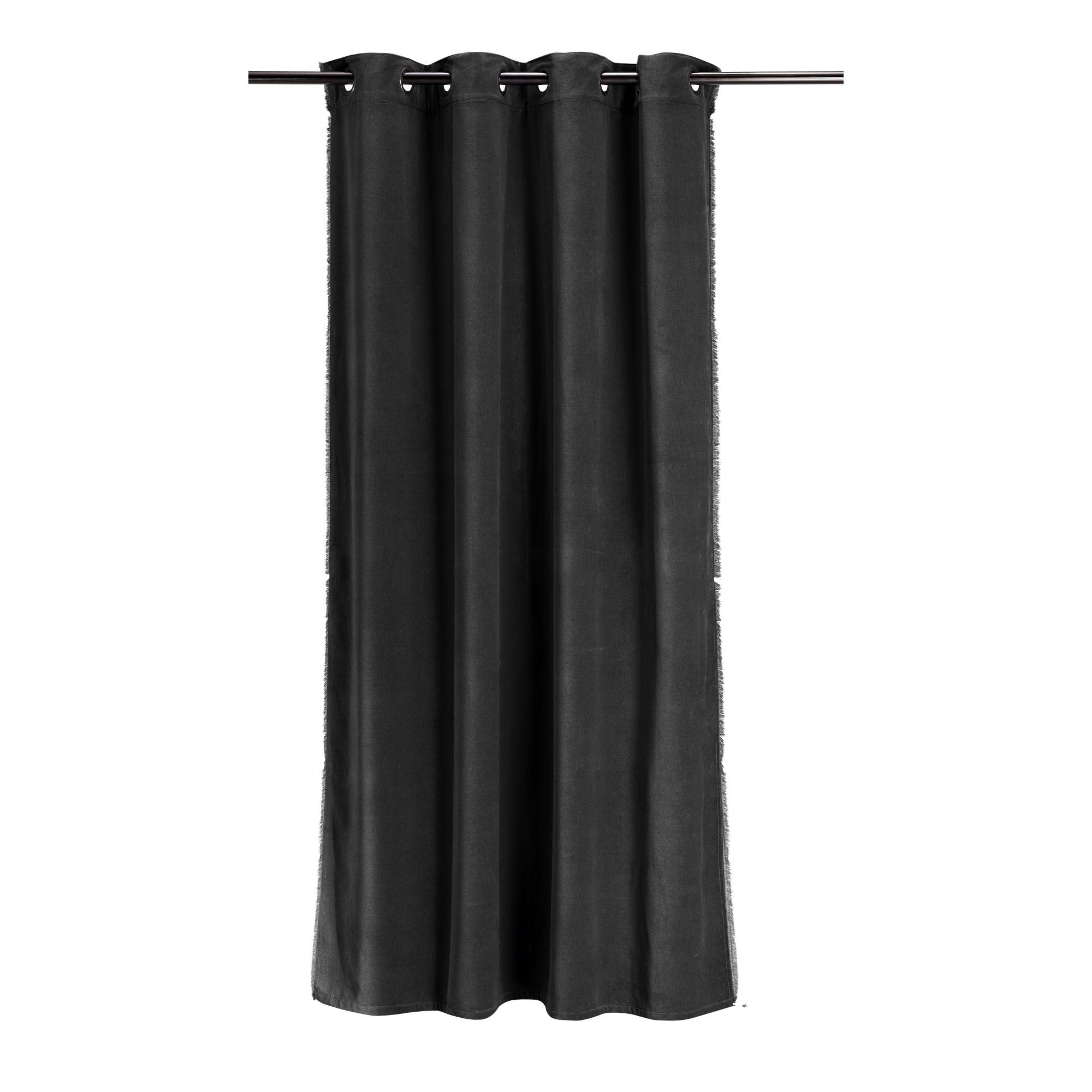 Vivaraise - Rideau occultant Fara – 135x280 cm – Habillage fenêtre – Filtre la lumière – Panneau tissé 100% Velours de Coton – Œillets en métal – Finition à Franges
