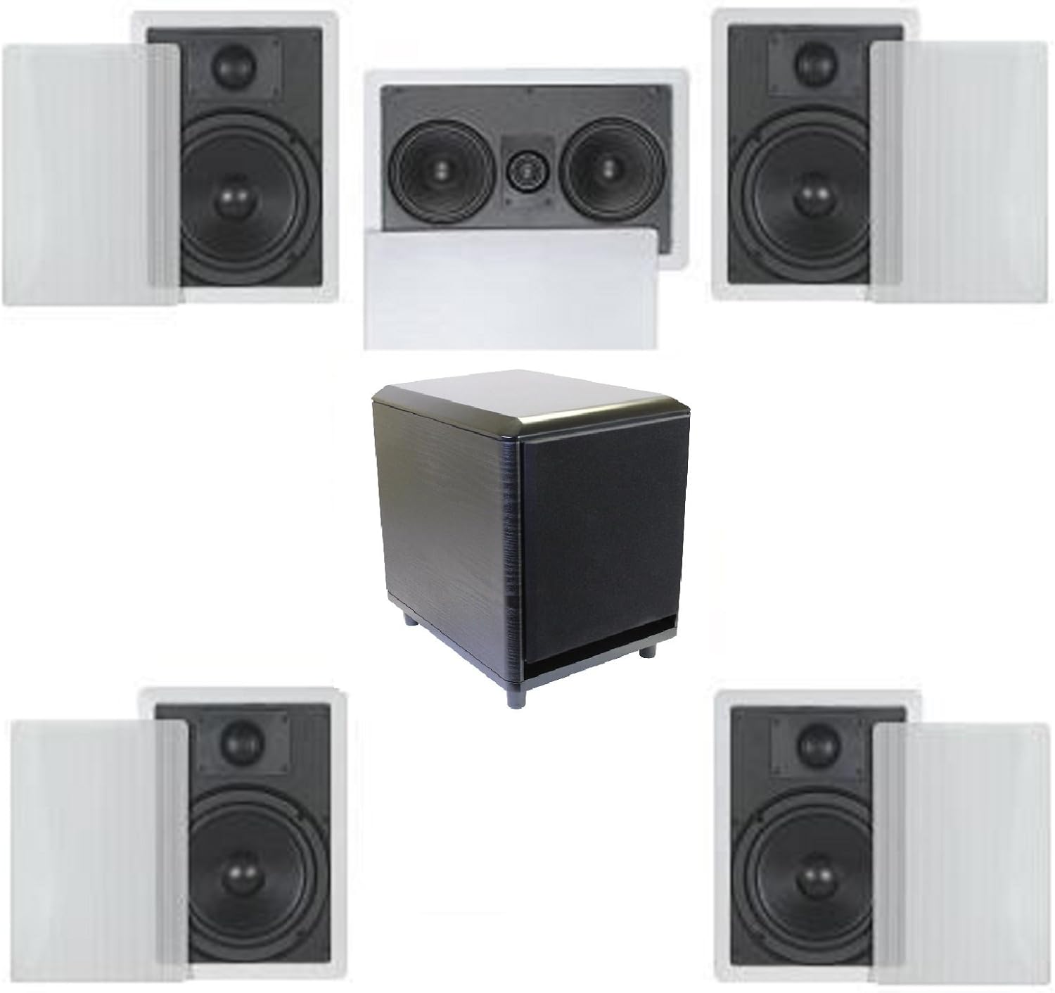5.1 Home Theater Flush Inwall Speaker Package with