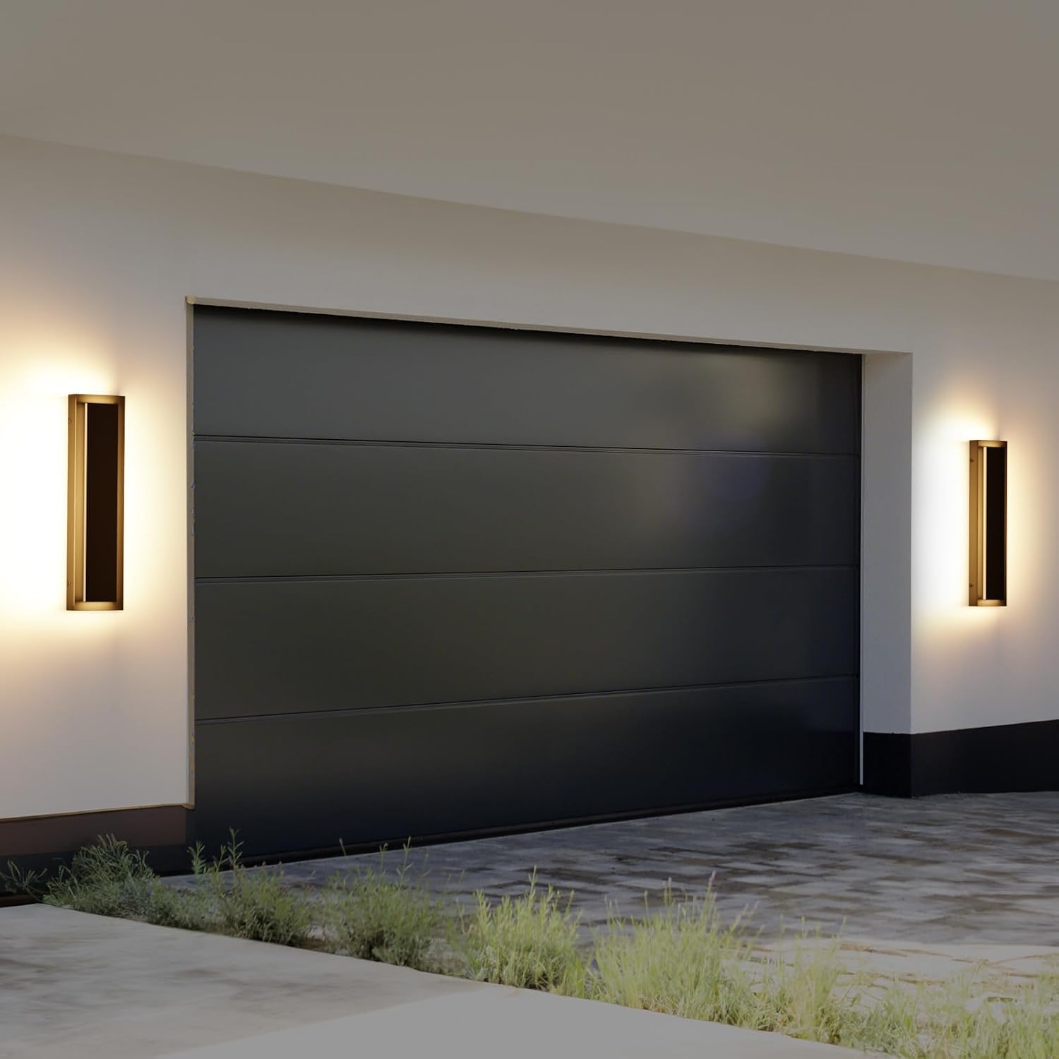 LED Wall Lights, Black Sconces Set of 2, Exterior Lighting Fixtures, Modern Wall Sconces, 3000K Warm White, Front Porch Light, Exterior Wall Light, Waterproof Wall Sconce Light for House, Patio