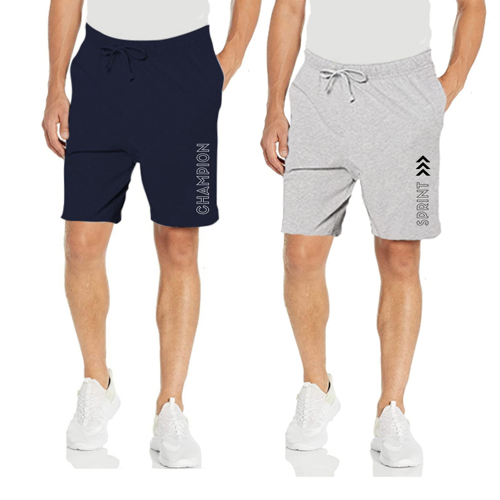 kart black Men's Regular Fit Shorts with Pocket|Casual Knit Shorts|Printed Shorts|Over Sized Shorts|(S to 5XL) Combo Pack of 2-picture-21