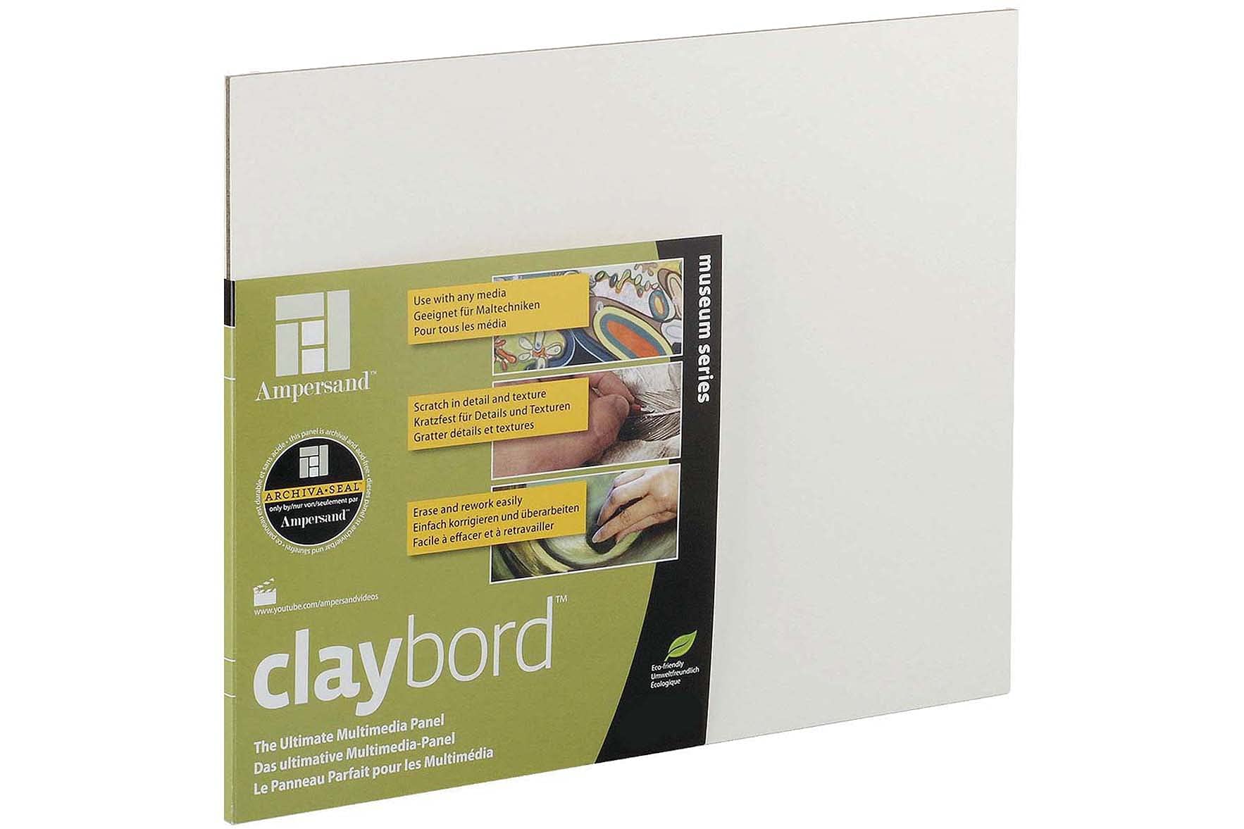 Ampersand : Claybord Panel : Uncradled 3mm : 18x24in