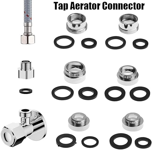 Miniatura 5 de 2 adaptadores de grifo de filtro de agua del grifo, adaptador de rosca de conector aireador de latón (hembra de 1.024 in a macho 0.866 in)