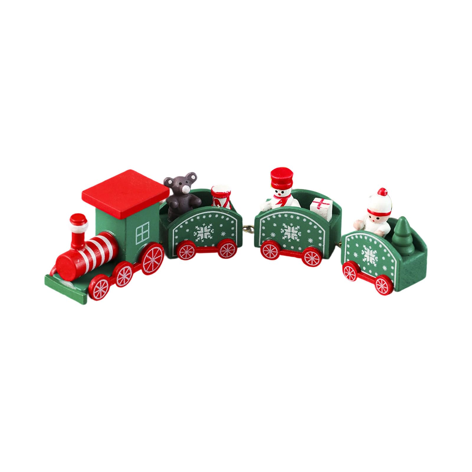Xjdzineq User Friendly Wooden Christmas Decors Handcrafted Train Set Traditional Party Supplies for Family Gatherings Wooden Train Decors