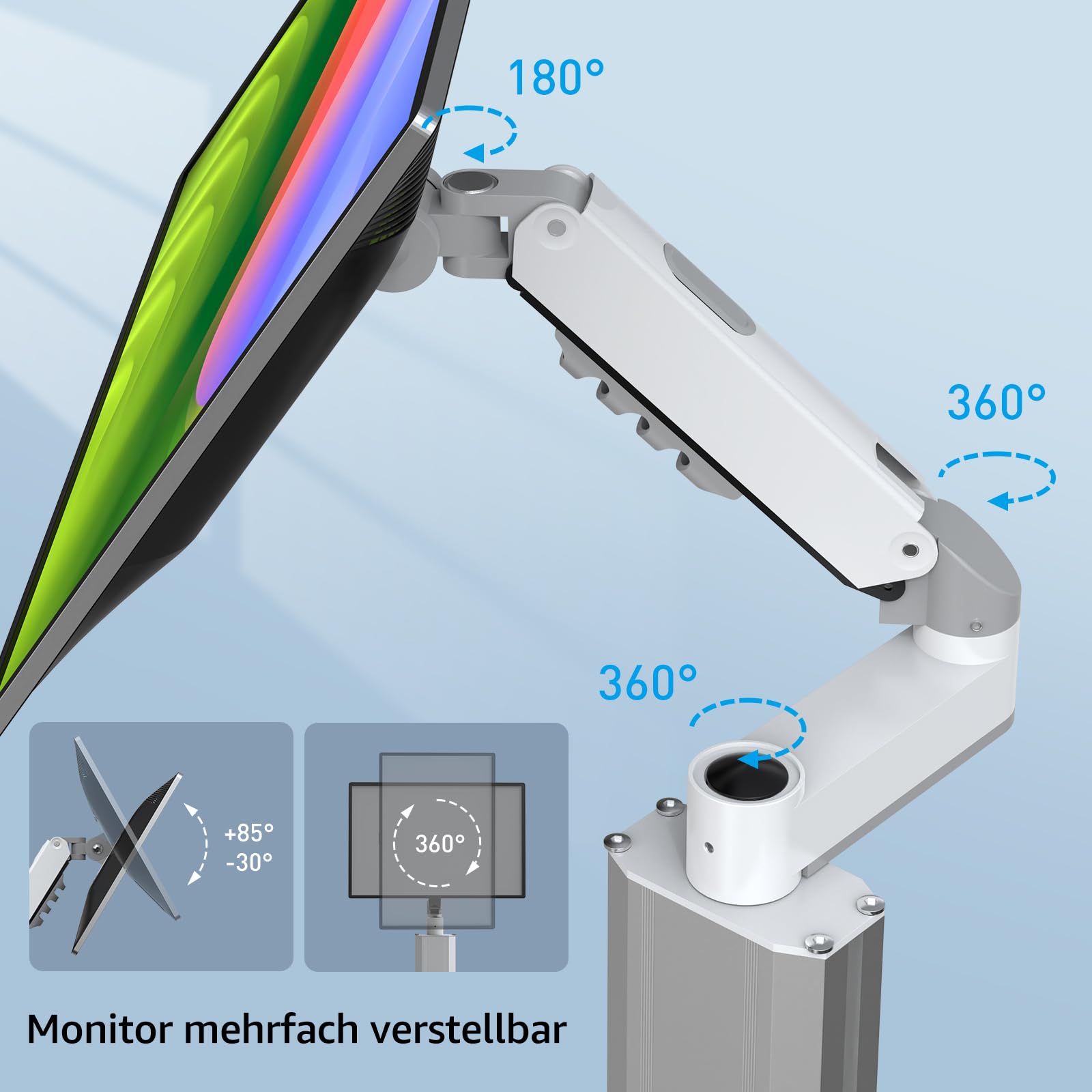 BEWISER Medizinischer Rollwagen Monitor Halterung Mobiles Podium, Mobiler Laptopwagen Robuste Basis, Computertisch Trolley für Zahnklinik, Krankenpflege,PC Workstation