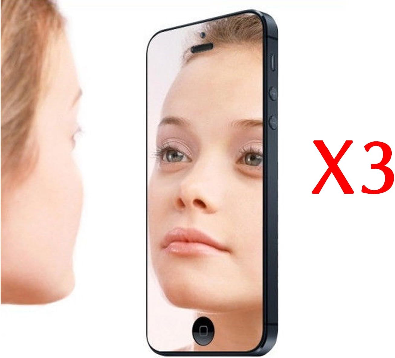 Cases Kingdom 3 x Mirror Finish LCD Touchscreen Display Protective Film Screen Protector For iPhone 5 5S 5C