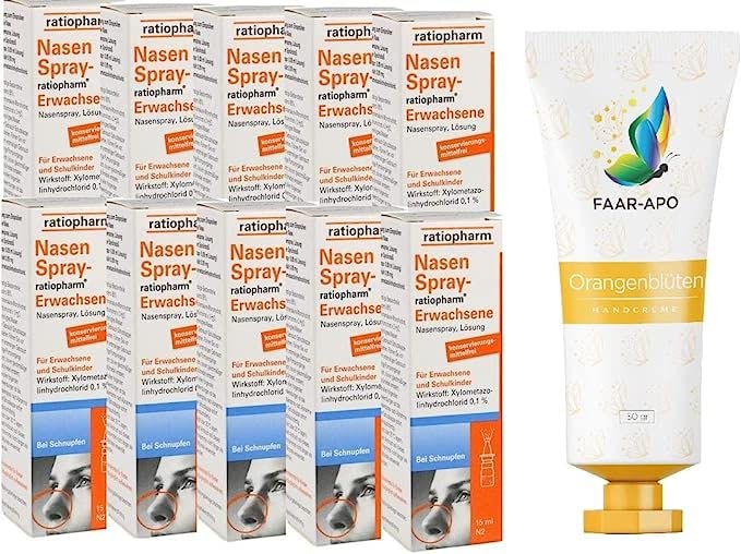 Nasenspray Erwachsene 10 x 15 ml Sparset inkl. einer hochwertigen Handcreme Marke