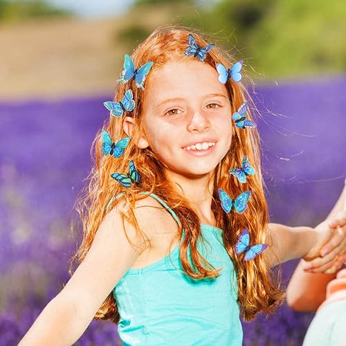 Miniatura 10 de Bartosi Pinzas para el cabello, pasadores de mariposa verde, pasadores de moda, lindos pasadores decorativos para el cabello, accesorios para el