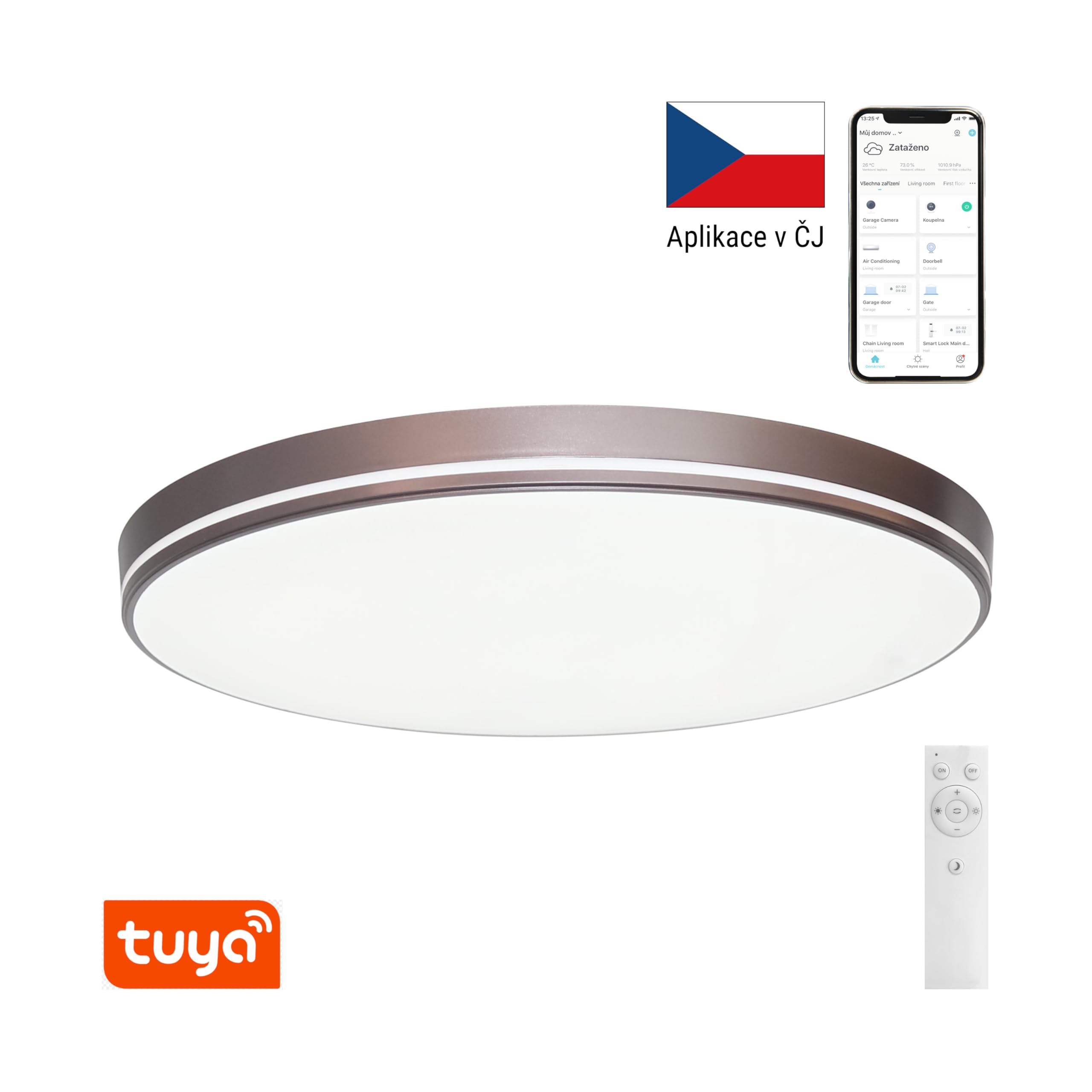 Immax NEO LITE AREAS Smart stropní svítidlo 40 cm, 24 W coffee Tuya WiFi, DO s funkcí BEACON
