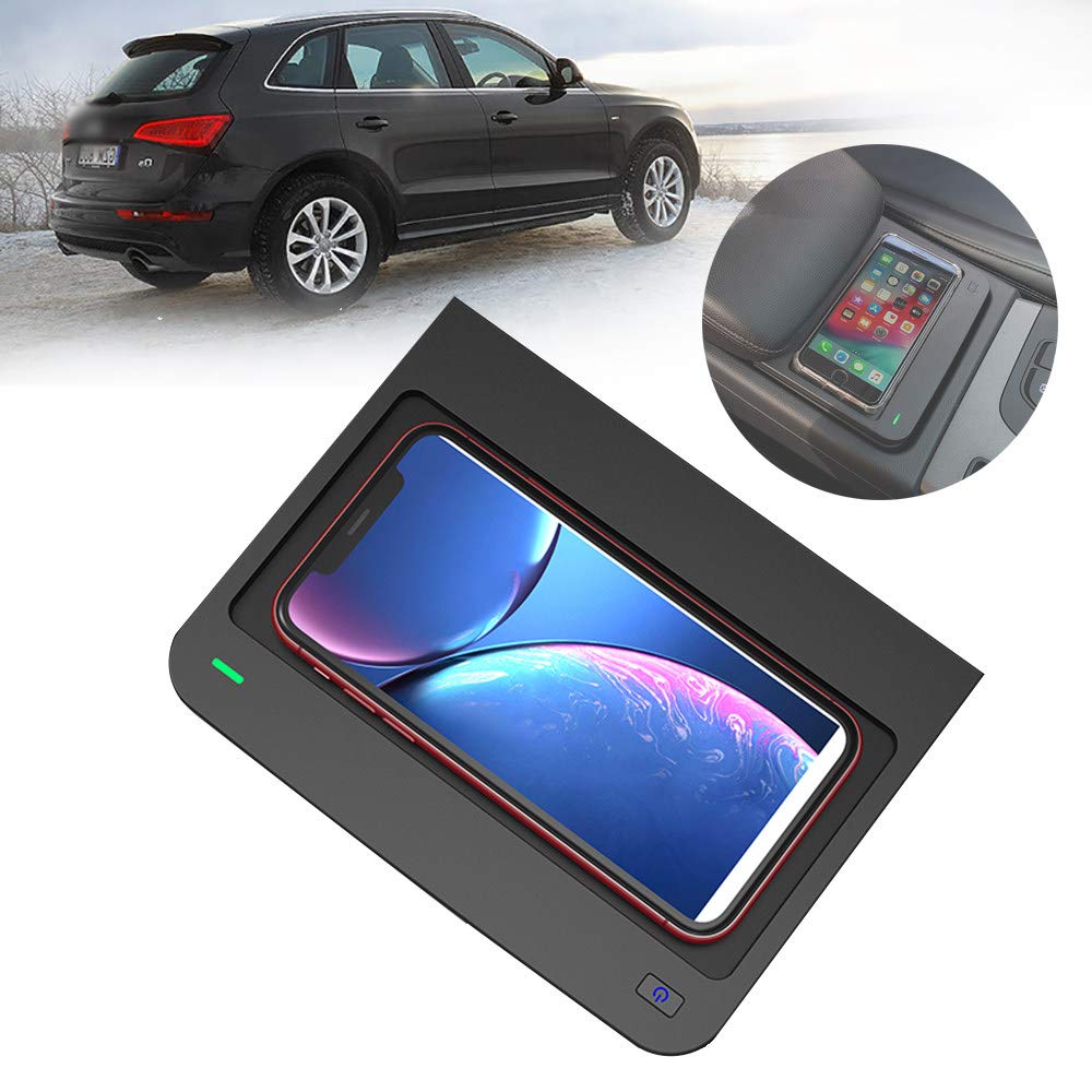 HZGrille Wireless Phone Charger for 2017-2020 Audi Q5L/SQ5,Qi Wireless Charging Mat Q5L/SQ5 Accessories with Power Button and Charging Indicator