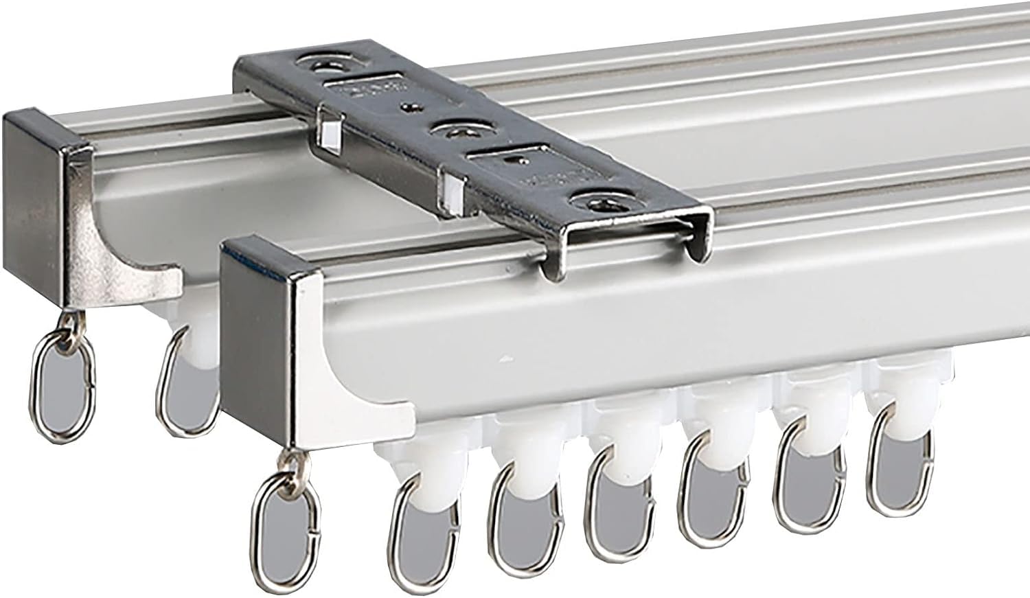Aluminiowa kurtyna, ścianka działowa, wspornik sufitowy, do łazienki, prysznica, sypialni, podwójny uchwyt sufitowy, 1 m, łatwa instalacja)
