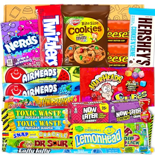 JUMBO USA Original BOX | 21 Original Süßigkeiten & Snacks | American Candy Mix | Geschenkidee aus den USA | Birthday & Halloween Snack Box | Candy & Bar®