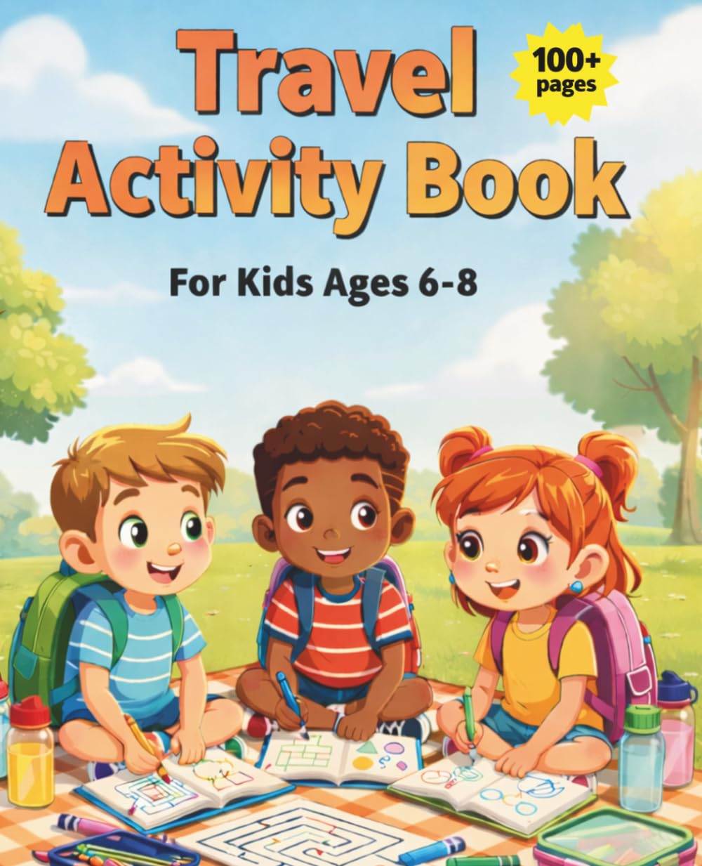 Travel Activity Book for Kids: Ages 6-8: A Travel-Themed Activity Book with Mazes, Puzzles, Word Games & Brain Boosters for Kids Ages 6–8