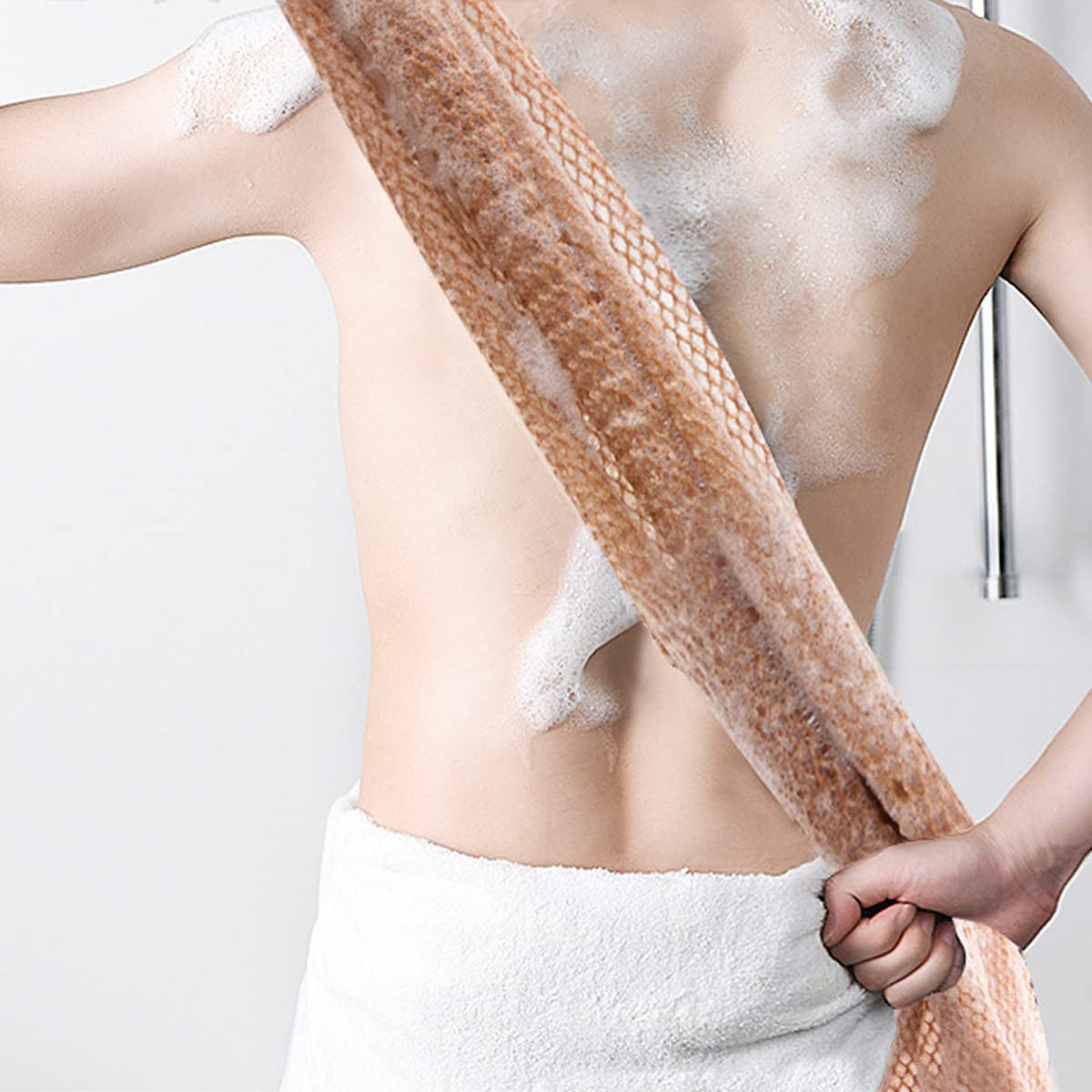 Exfoliante Toalla De Baño,Exfoliating Back Scrubber,Belleza Piel Baño Baño Toalla Toalla Masaje Baño Paño Para Mujeres Y Hombres,Exfoliación,Exfoliación de Espalda y Limpieza Corporal(80CM)