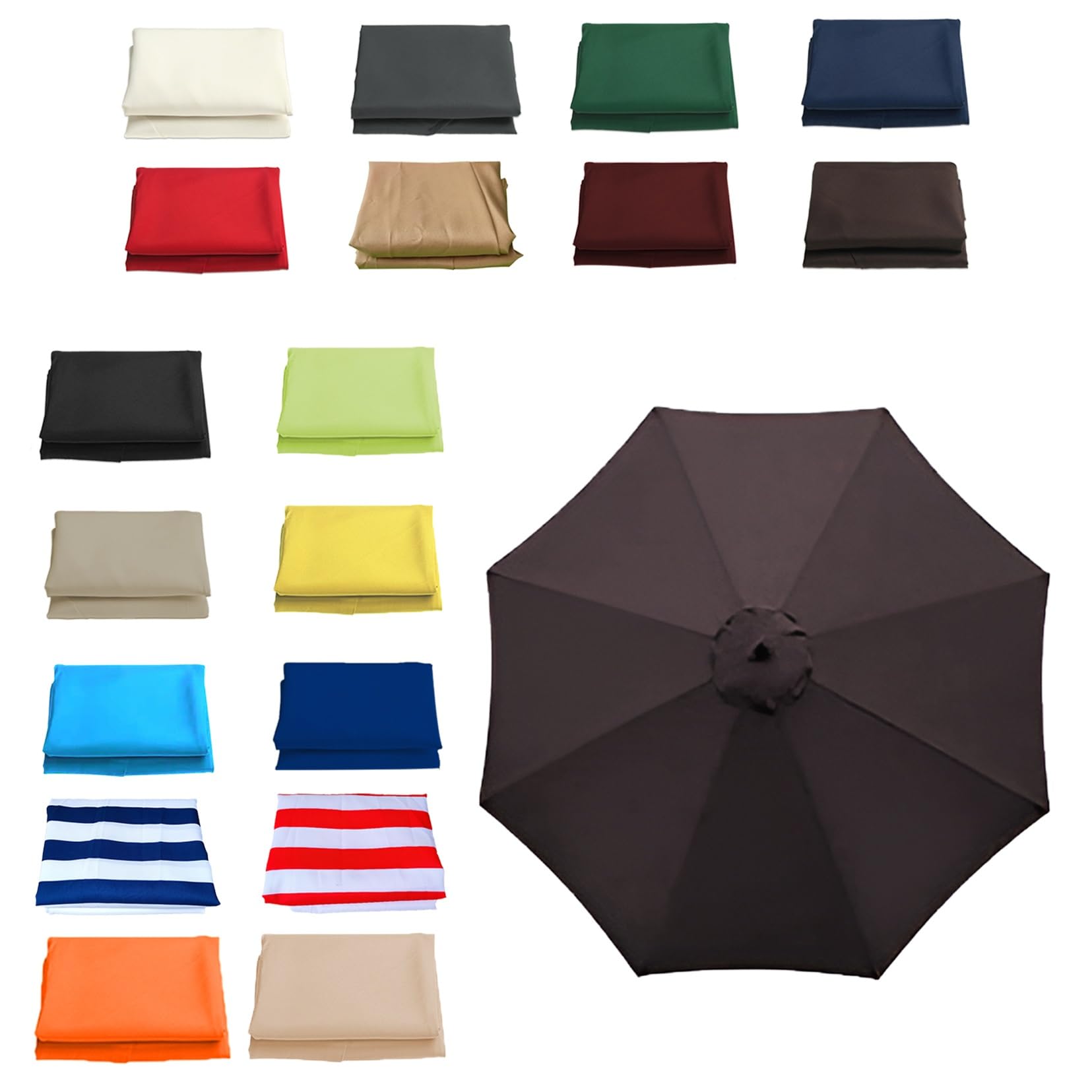Pink Palm Patio Umbrella Replacement Canopy Top 11.5FT 9.8FT 8.8FT 8.2FT Parasol Canopy Cover for Outdoor Backyard Pool Umbrellas Cantilever Parasol Replacement Cover(Brown,8 RIBS/350CM(11.5FT))