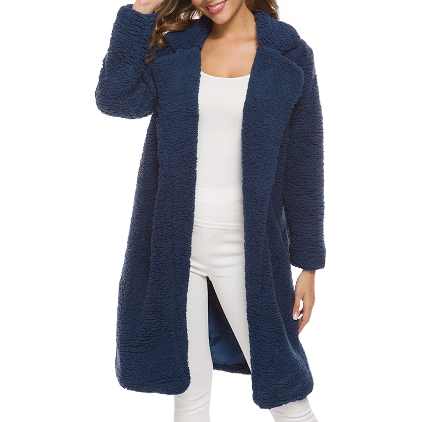 Chaqueta Mujer Invierno Abrigos De Cazadora Forro Polar，Abrigo forro polar para mujer con cremallera diseño de manga larga y corte clásico ligero ideal para el día a día
