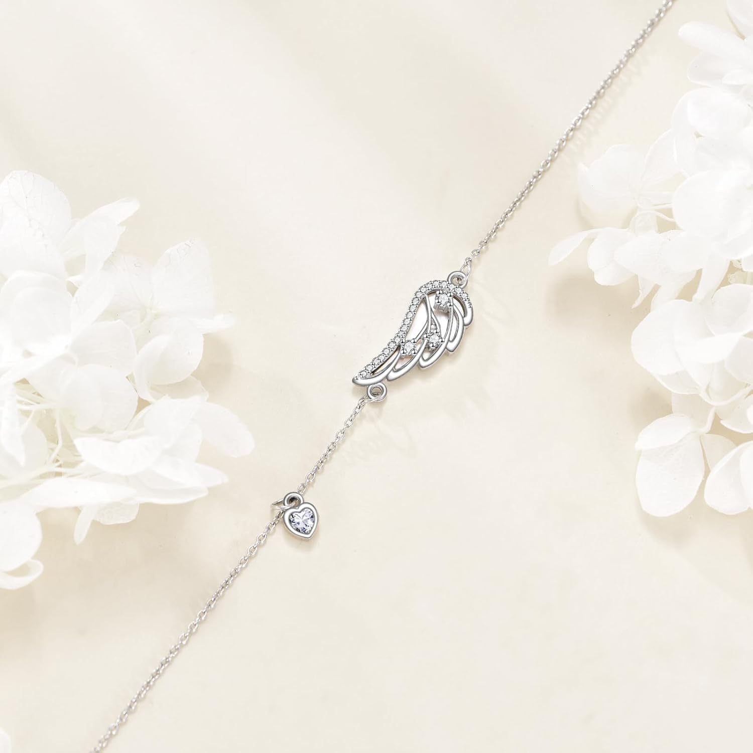 URONE Angel Wing Bracelet for Women 925 Sterling Silver Angel Bracelet Angel Jewelry for Women - Image 5