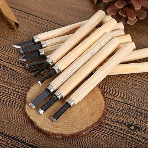 Peyx 12pcs Professional Wood Carving Chisel Set, Carbon Steel Wood Carving Tools, Woodworking Chisels Wood Chisel Kits, Power Grip Carving Tools Great for Carving Woodworking Beginners & Kids