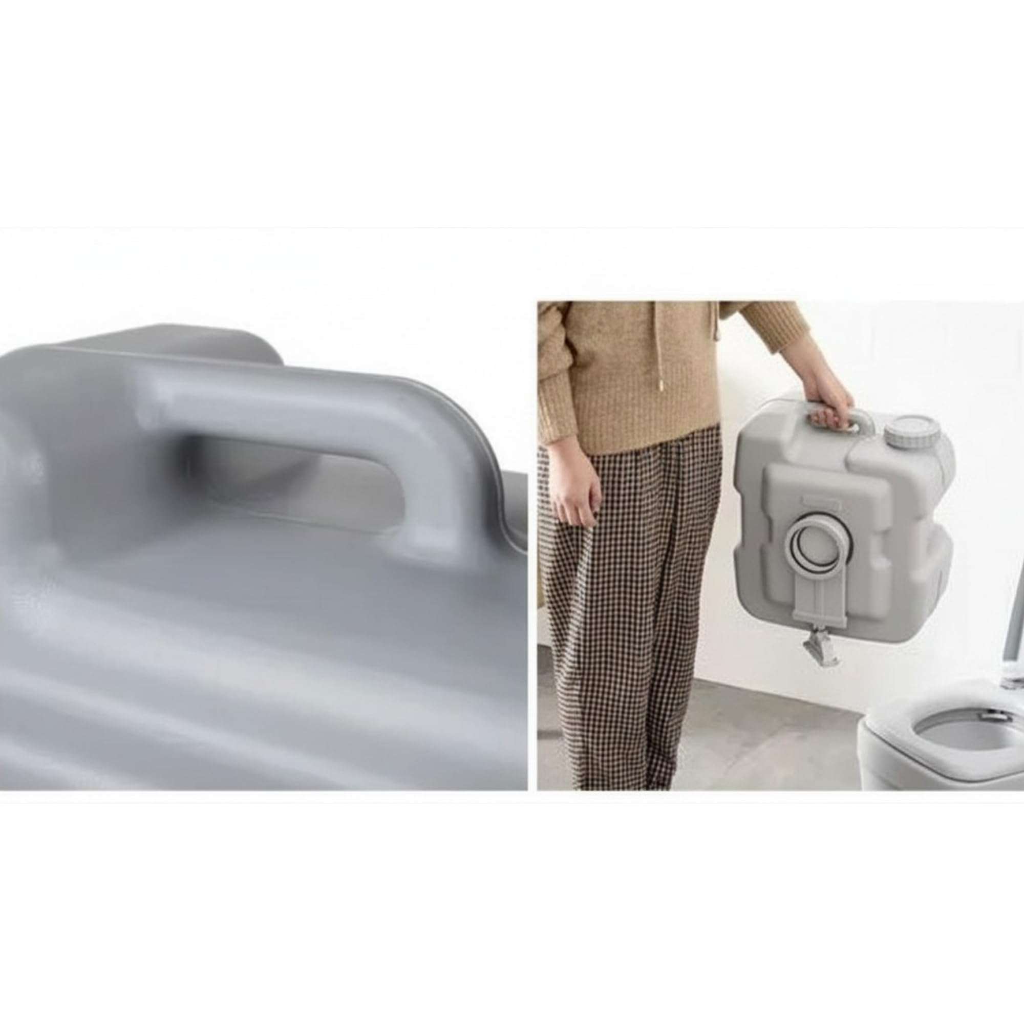 Campingtoilette Tragbare Toilette 20L + 12L, bis 150 kg! Chemietoilette Mobile WC Camping WC Reisetoilette Porta Potti Wohnmobil Wohnwagen Bootsfahrten Ausflüge Festival Grau