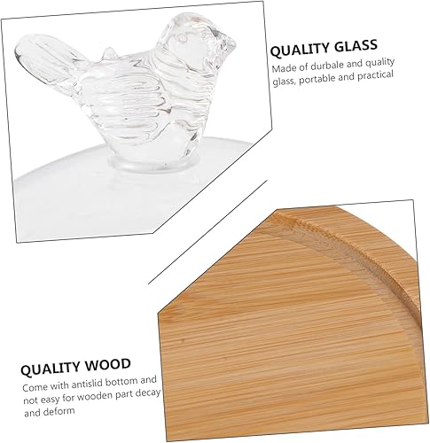 Miniatura 6 de SOIMISS Cúpula de cristal con base decorativa de cristal transparente, vitrina de mesa para Navidad, flores de rosas preservadas, suculentas,