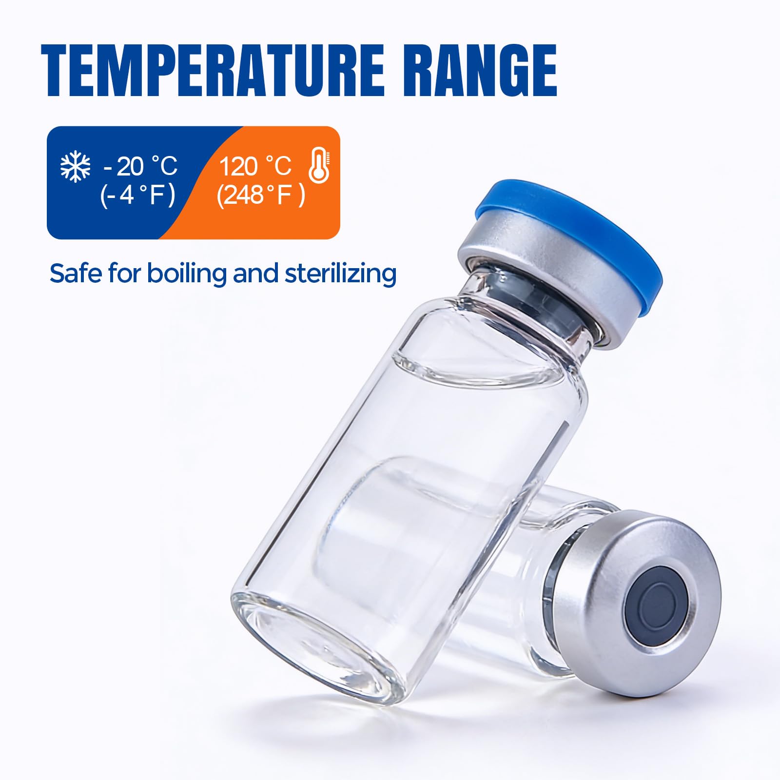 Sterile Glass Vials - 10 Pack, Airtight Seals -6 Sterile Glass Vials - 10 Pack, Airtight Seals -6