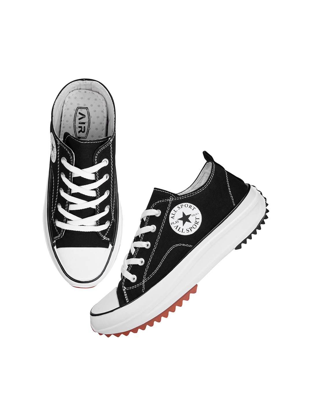 Selfiee Stylish Trendy Lightweight Black Canvas Casual Comfortable Lace-up Sneaker Shoes for Boys & Mens (B0CM39QF63) Amazon Price History, Amazon Price Tracker