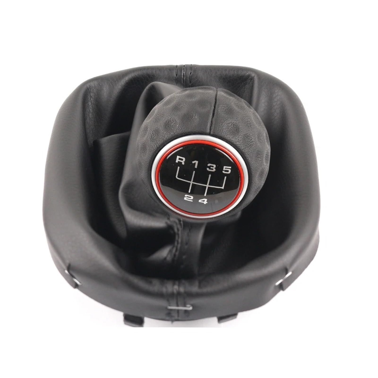 Tusgt 5 Speed Leather Knob Knob Manual For Vw For Caddy Ii 2 Mk2 For Touran 2003-2010 Gear Shift Knob Change Pen Stick Lever Gaiter Boot Cover(5 Speed Leather Knob)