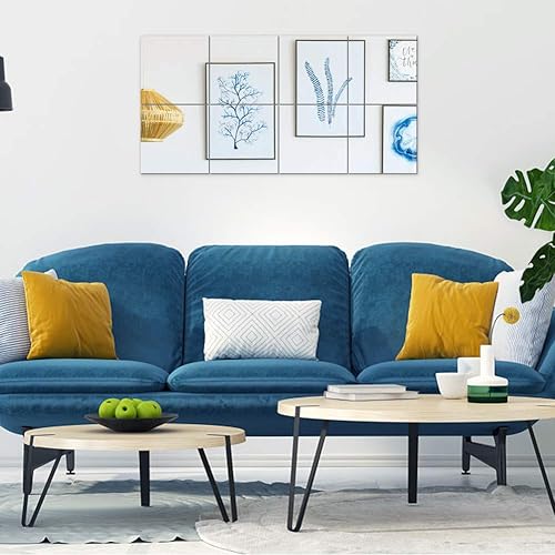 Miniatura 6 de Adhesivos de pared de espejo, 9 piezas extraíbles de espejo, calcomanías autoadhesivas para decoración del hogar, sala de estar, dormitorio