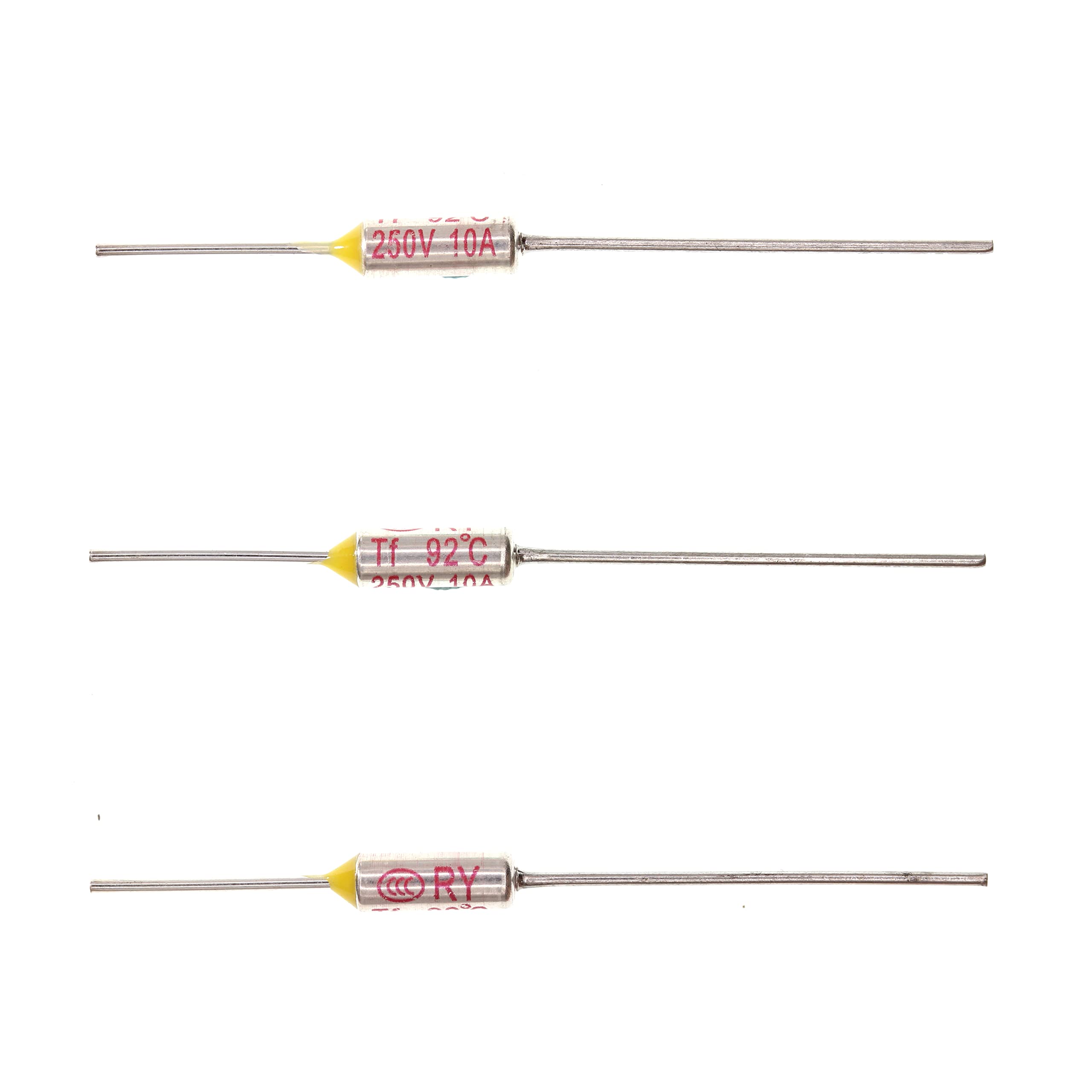 HUABAN 10 Pieces Metal Temperature Thermal Fuse RY92 92 ℃ 10A 250V