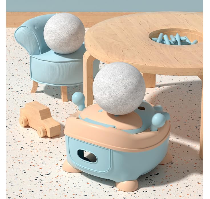 Vasino WC Vasini per bambini da 1 a 6 anni, per bambini e bambine, con dinosauro, per bambini da 1 a 6 anni, con coperchio posteriore (blu)
