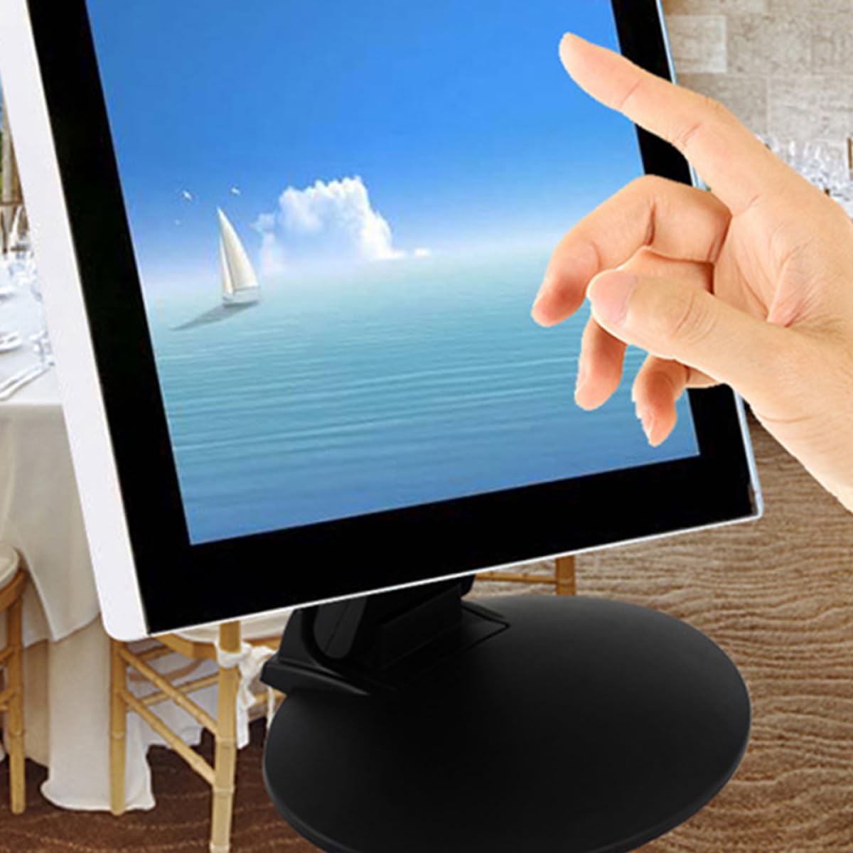 Monitor Ordinato e Supporto Schermi Tavolo da Ferro Nero a Design 14 27 Pollici Base Stabile per Computer e Casa