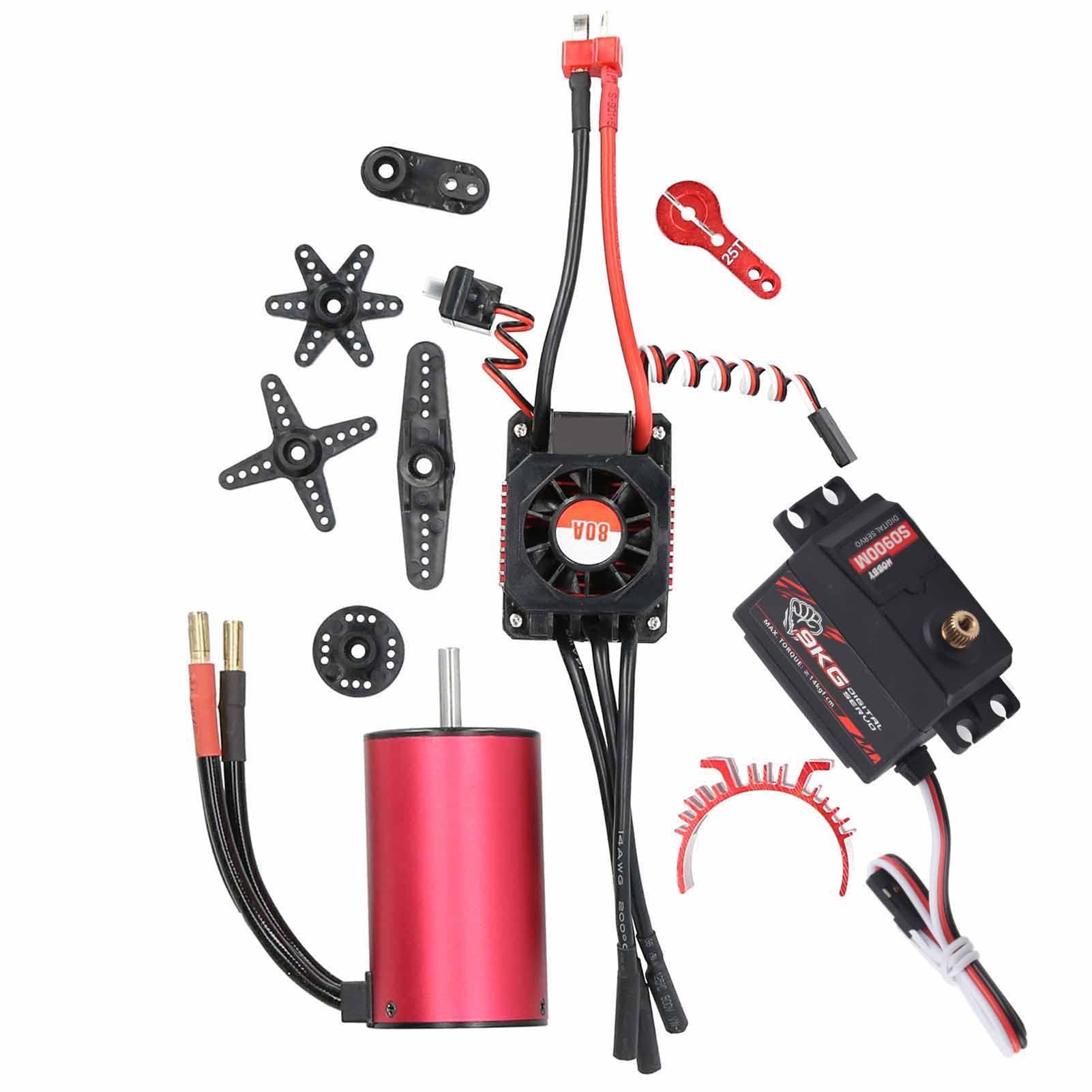 Silnik 3660 3500KV z powłoką chłodzącą 80A ESC 9KG metalowy serwomechanizm do samochodu RC